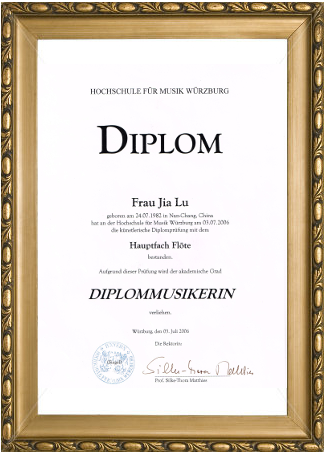 Jia Lu's Diploma